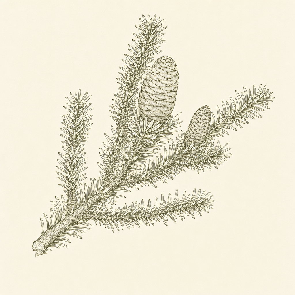 Ilustración · rama de pinsapo